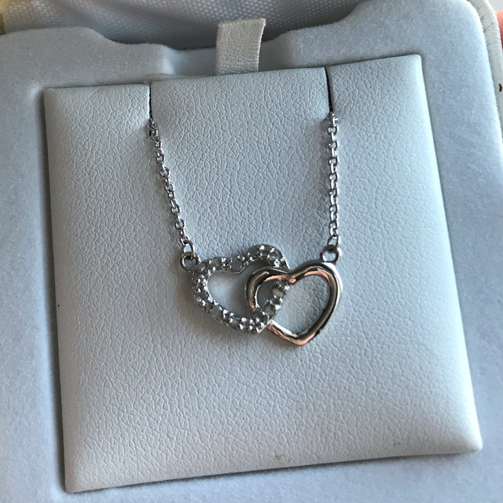 Silver hearts necklace